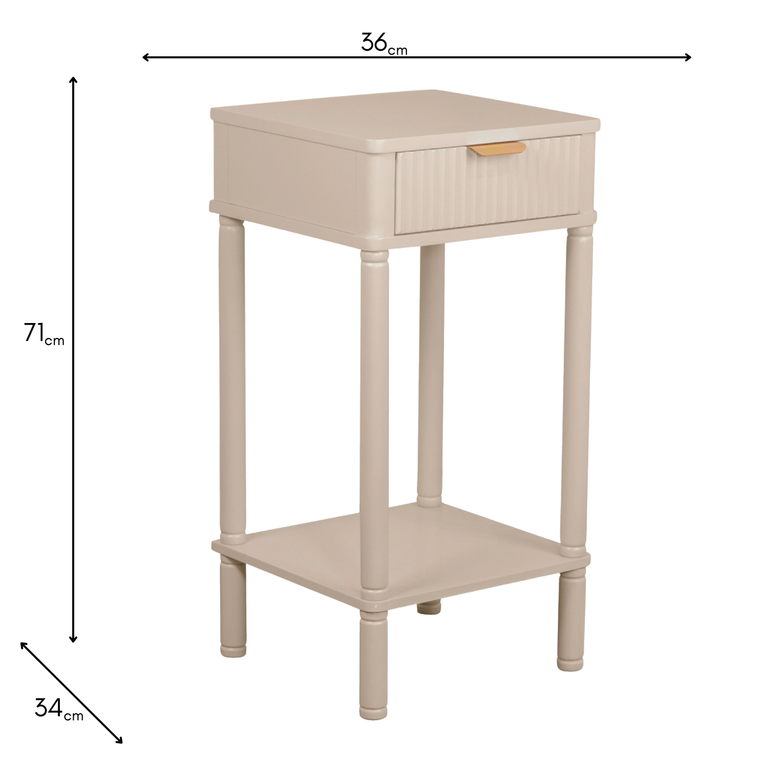 Parson 1 Drawer Accent Table – Modern High Side Table for Living Room