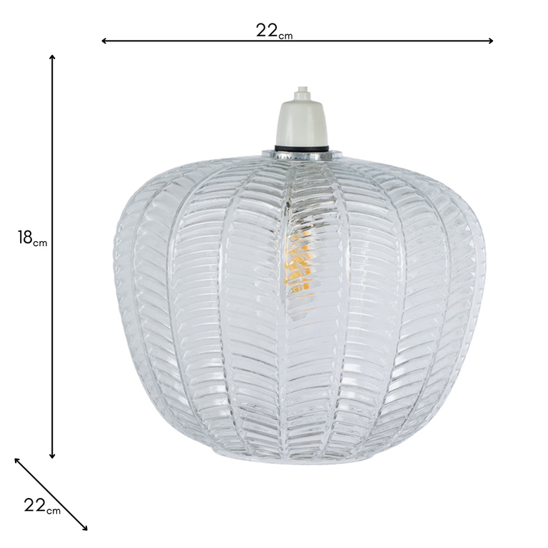 Riverwood Ribbed Glass Shade – Non Electric Lamp Shade for Modern Lighting