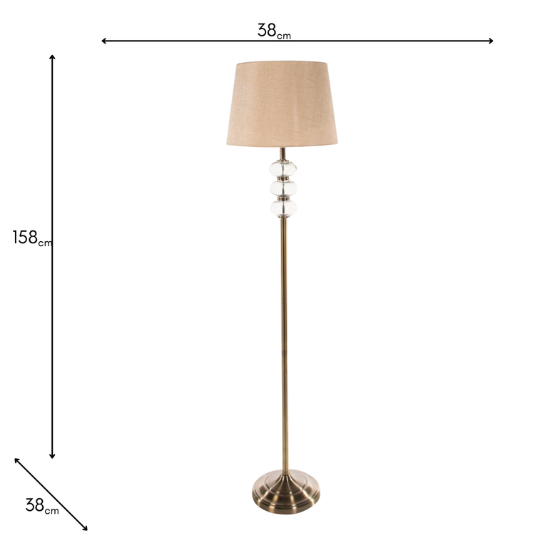 Jane Bronze Gold Floor Lamp – Luxury Crystal Tall Lamp