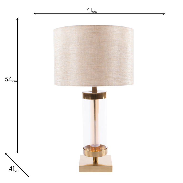 Jane Glass Cylinder Table Lamp Bronze Gold – Elegant Lamp for Table