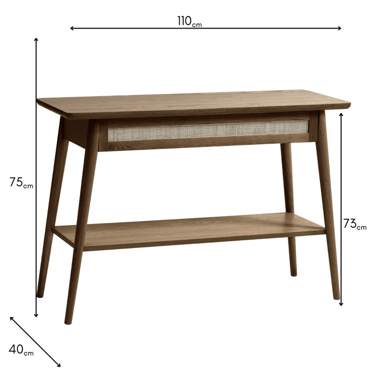 Barrali Smoked Oak Console Table – 110 x 75cm