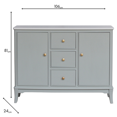 Monroe Slim Sideboard with Marble Top – Sage Wooden Sideboard