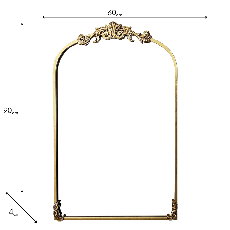 Charlotte Mirror 90cm Gold – Elegant Arched Wall Mirror