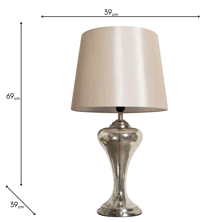 Leah Flare 69 cm Table Lamp – Elegant Lamp for Table, Pale Gold Shade