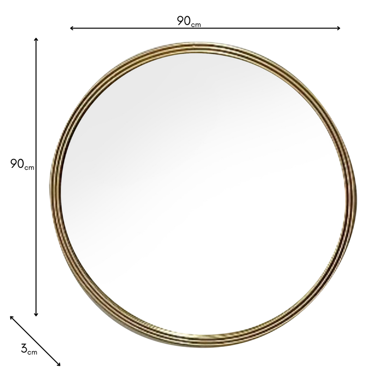 Odessa Round Mirror Gold 90 cm – Luxurious Wall & Home Decor