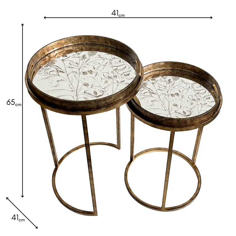 Vela Nest of Tables – Luxury Gold Tray Tables for Modern Living Rooms