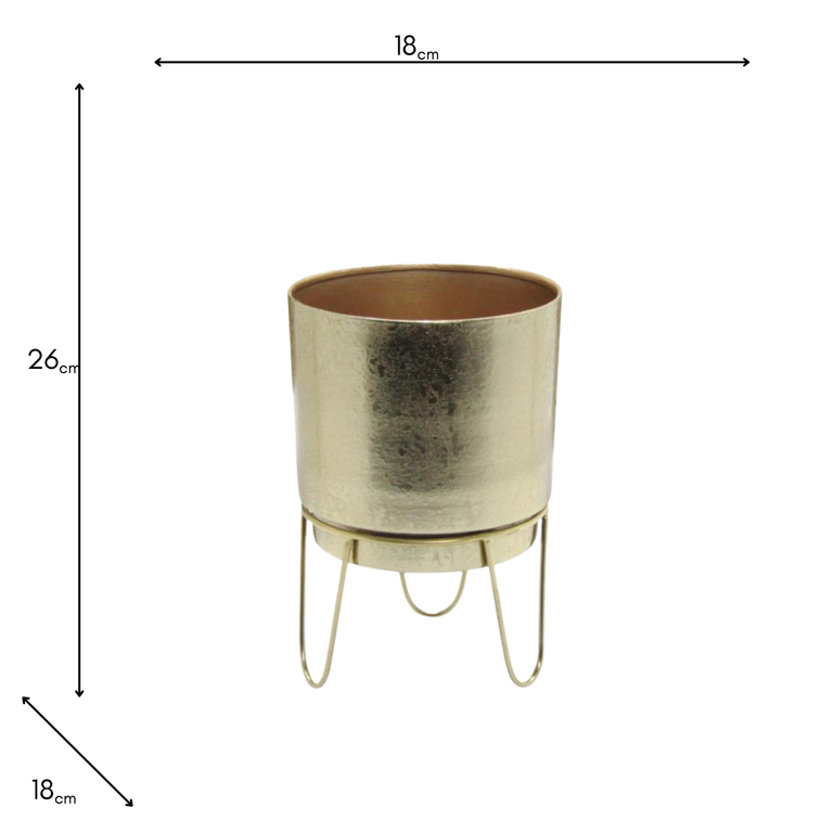 Anisha Small Planter with Gold Stand – Modern Gold Planter Pot