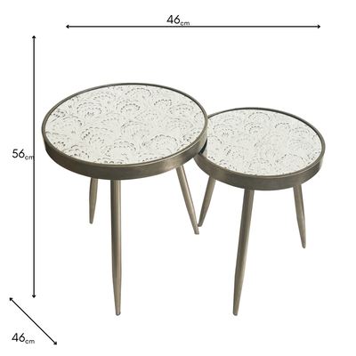 Lyra Champagne Nest of 2 Side Tables – Modern Nest of Tables Set