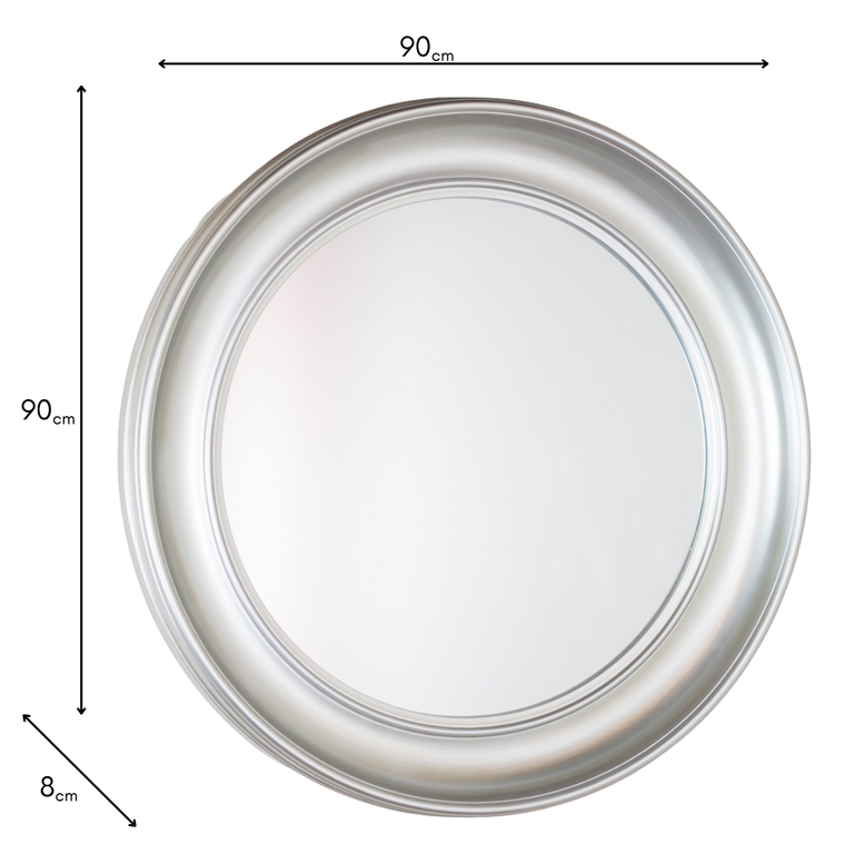 Lyla Champagne Round Mirror 90 cm – Wooden Framed Wall Mirror