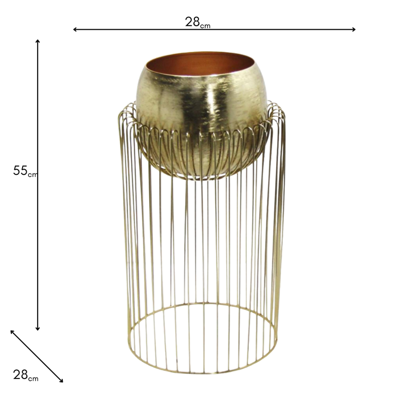 Misha Gold Large Planter with Stand – Premium Metal Planter Pot