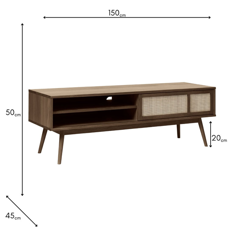 Barrali Smoked Oak TV Lowboard – 150cm