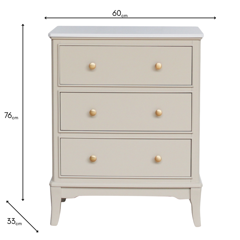 Monroe Large 3 Drawer Chest – Modern Wooden Chest of Drawers