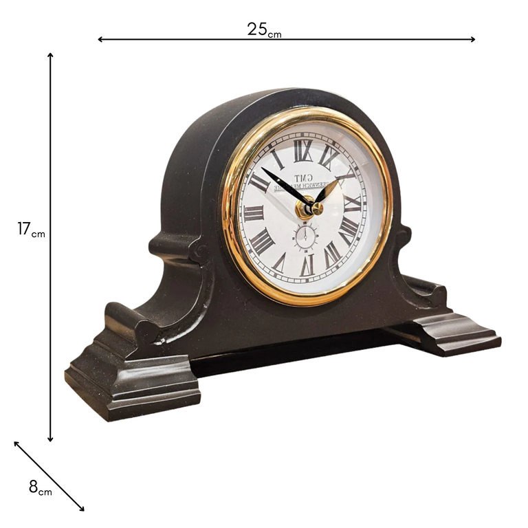 Greenwich Mantel Clock in Antique Brass - Vintage Shelf Mantel Clock