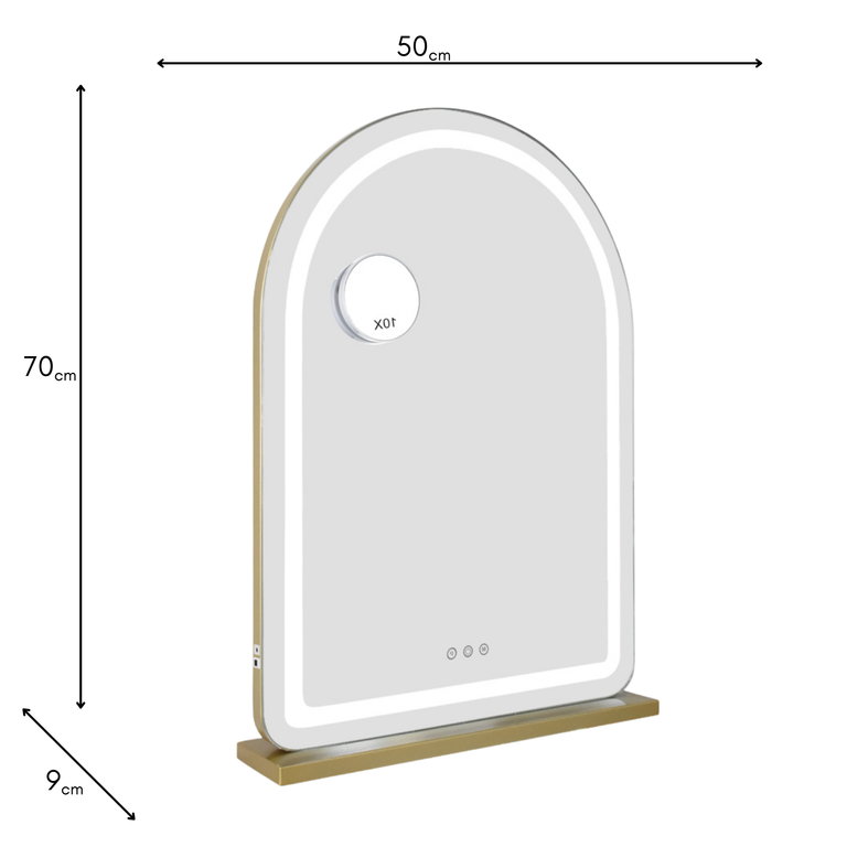 Hollywood Arch Vanity Mirror Gold – LED Arch Mirror for Makeup