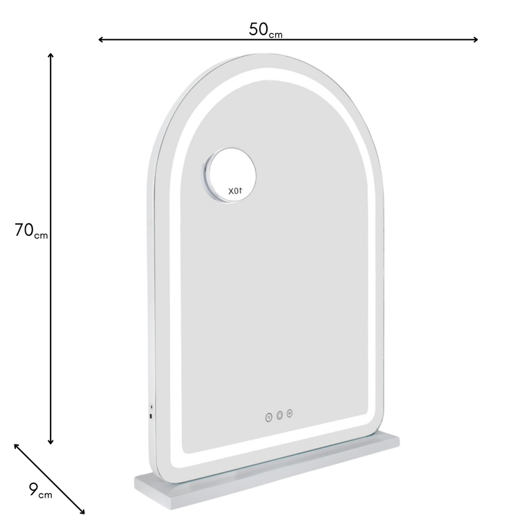 Hollywood Arch Vanity Mirror White – LED Arch Make-Up Mirror