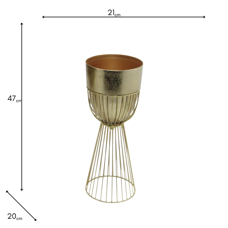 Small Gold Planter – Sana Modern Planter With Stand