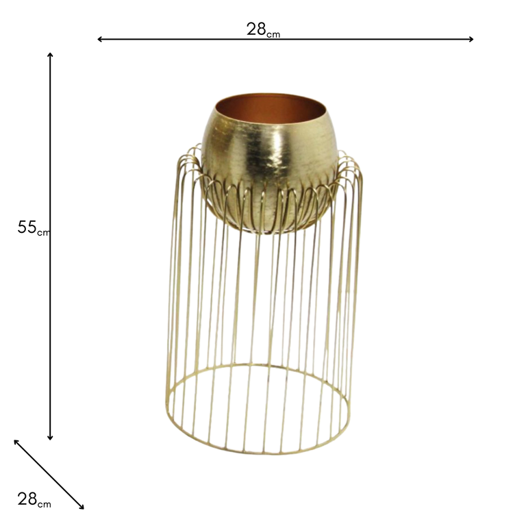 Misha Small Planter With Stand – Gold Planter Pot Home Accessories