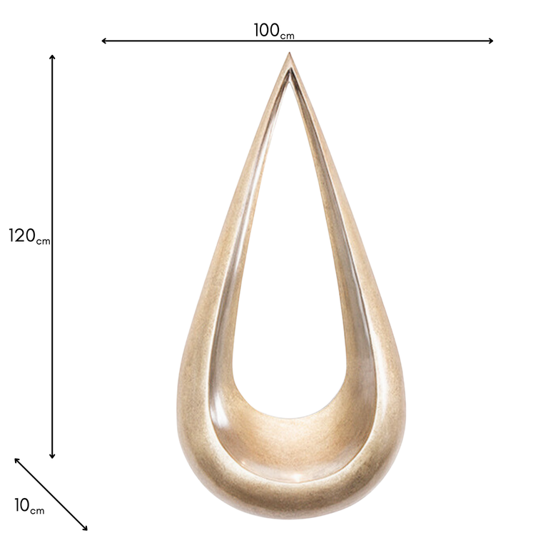 Teardrop Mirror – Wooden Drop Shaped Wall Mirror in Champagne