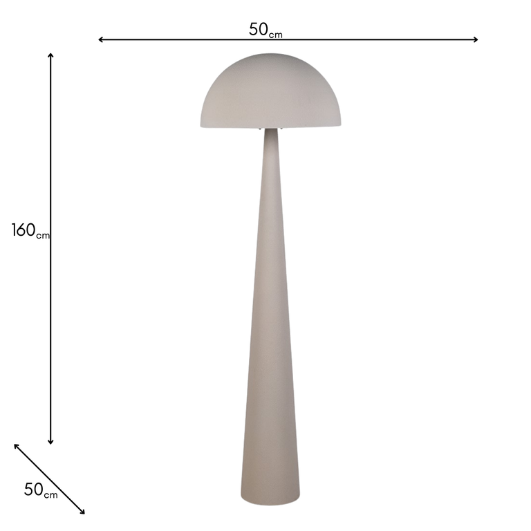 Mushroom Cement Wash Floor Lamp – Natural Tall Lamp for Modern Homes