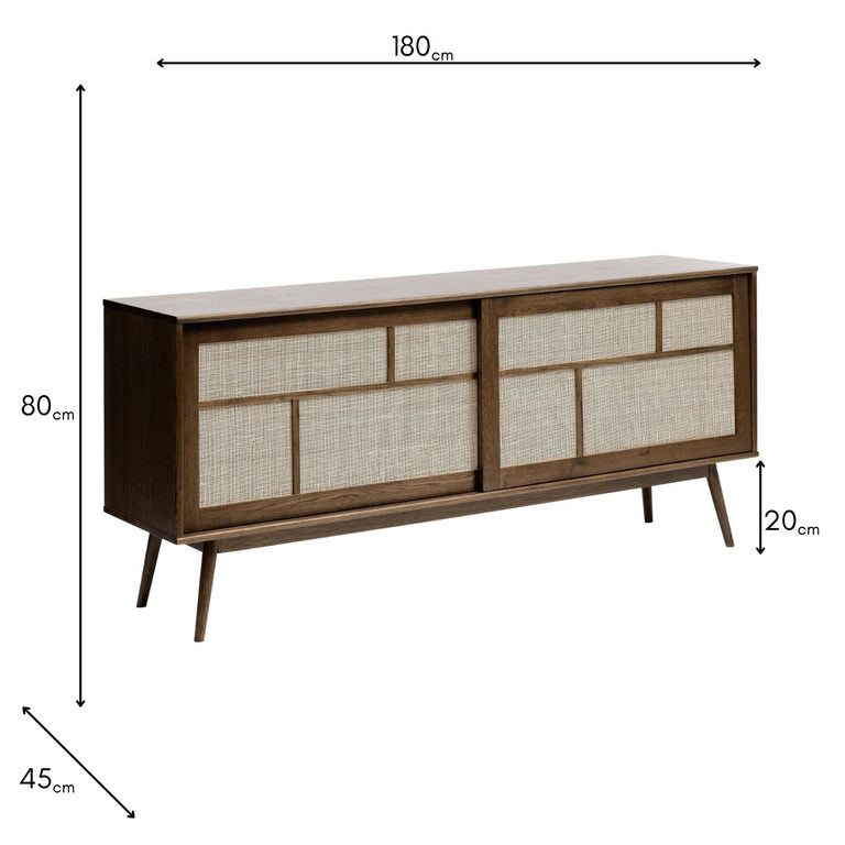 Barrali Smoked Oak Sideboard – 180cm