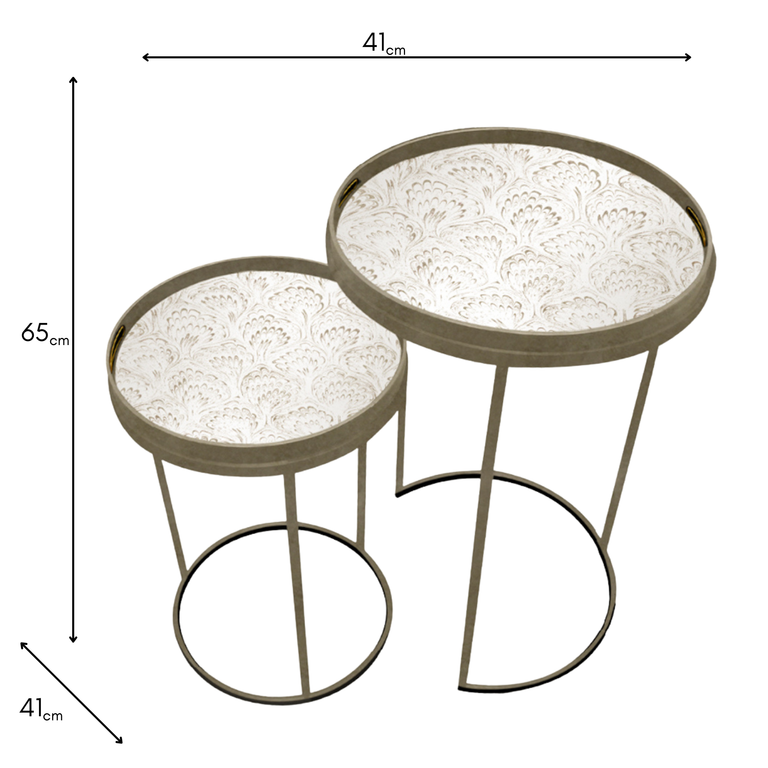 Lyra Nest of Tables Champagne – Stylish Tray Tables for Living Room