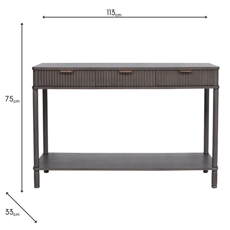Harman Console Table – Wooden Console Table with 3 Drawers