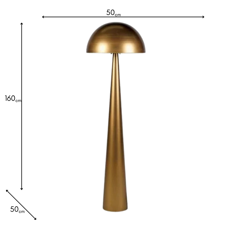 Mushroom Gold Floor Lamp – Modern Tall Lamp for Luxe Interiors