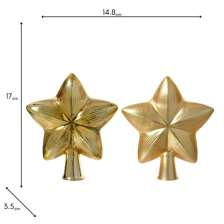 Star Glass Shiny and Matt Ornament – Gold Christmas Tree Decoration