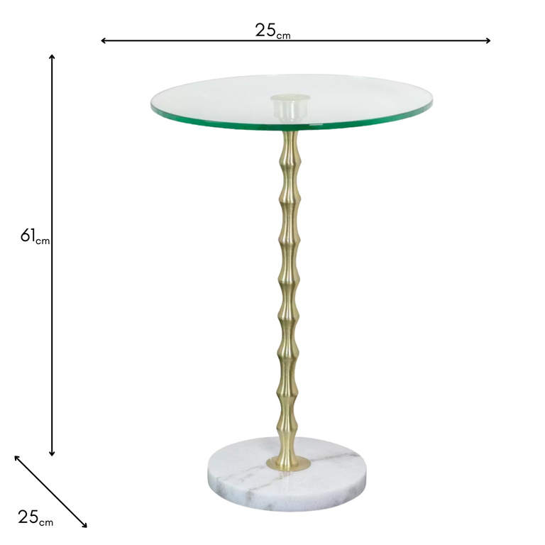 Julia Marble & Gold Side Table – Modern Mid-Century Accent Table