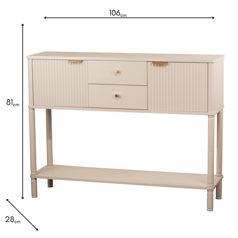 Parson Console Table – 2 Doors & 2 Drawers | Wooden Living Room Furniture