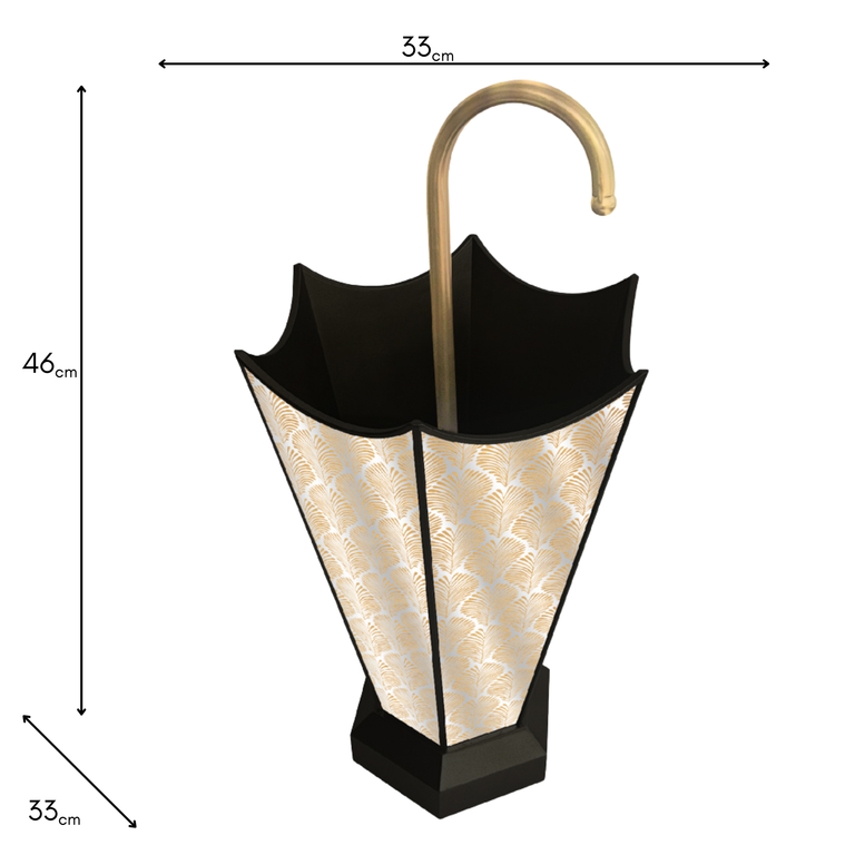 Bruna Umbrella Stand Black/Gold – Elegant Living Room Accessory