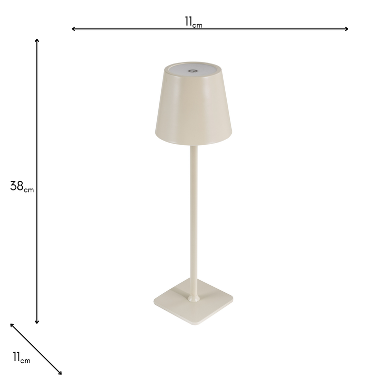 Derrick Rechargeable Outdoor LED Table Lamp Satin Taupe - Outdoor Lighting