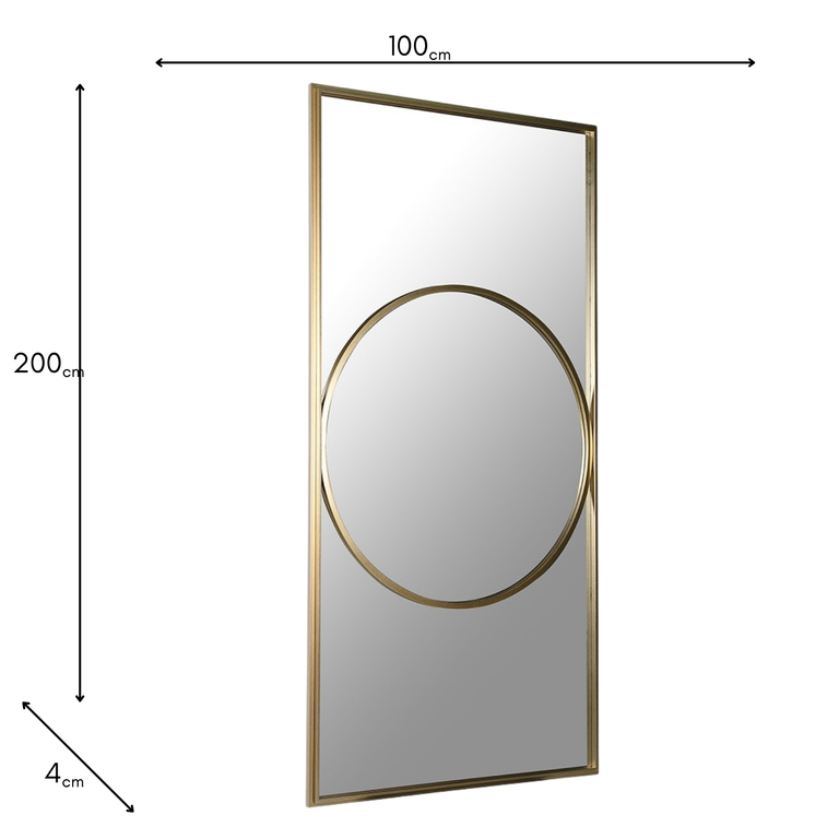 Centre Ring Wall Rectangle Mirror – Full Length Gold Mirror