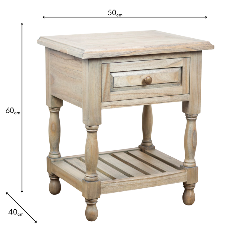 Marwood 1 Drawer Wooden End Table – Stylish Side Table for Home