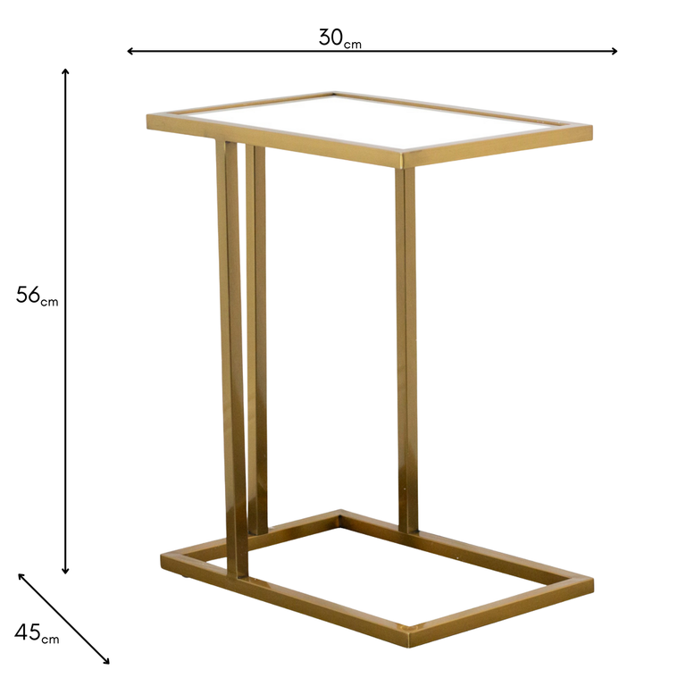 Vienna Marble Side Table – Modern Gold Sofa Table