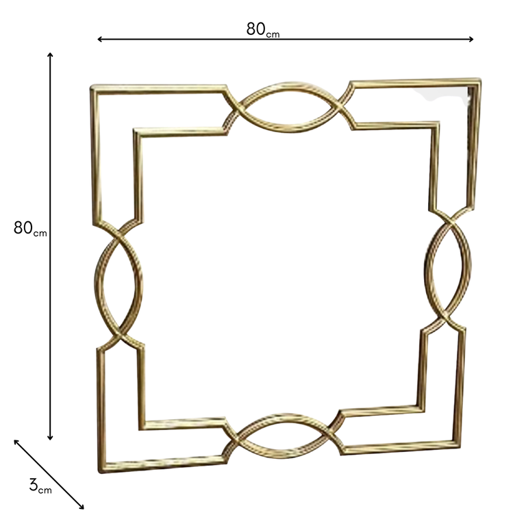 Odessa Square Mirror Gold 80 cm – Luxury Wall & Home Mirror