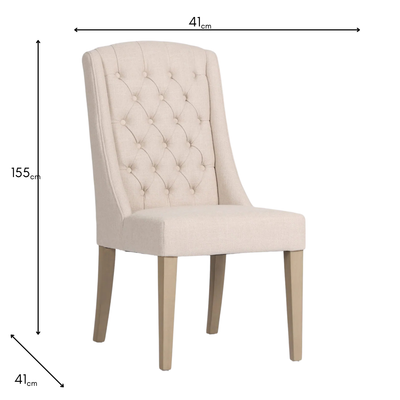 Daytona Beige Fabric Pair of Dining Chair – Comfortable Dining Room Chair