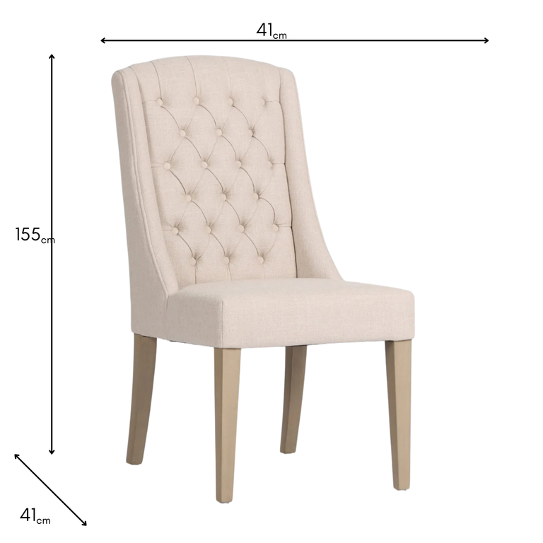 Daytona Beige Fabric Pair of Dining Chair – Comfortable Dining Room Chair