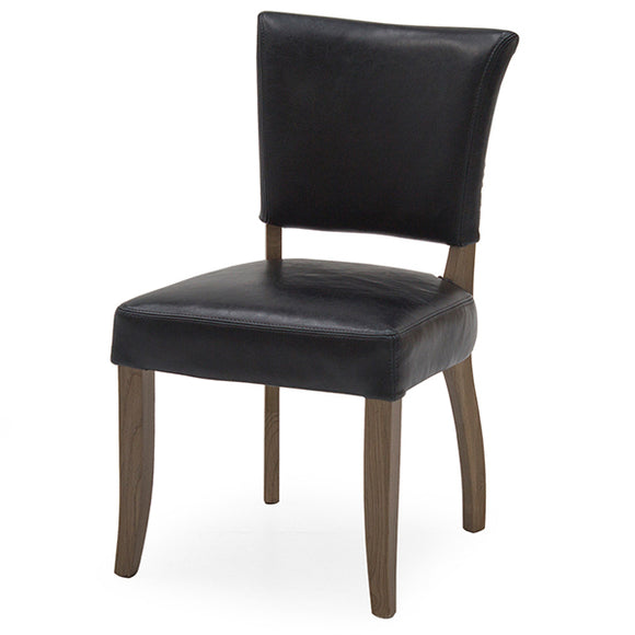 Premium Leather Ink Blue Dining Chair - Stylish and Comfortable Seating