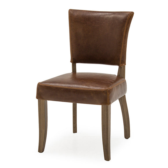 Elegant Duke Dining Chair Leather Tan Brown - Ideal for Dining Rooms
