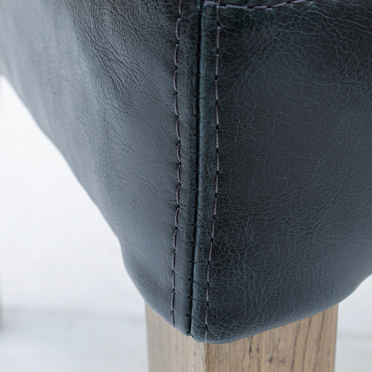 Duke Bar Stool Leather Ink Blue