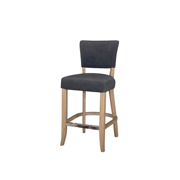 Duke Bar Stool Velvet Dark Grey - Luxurious and comfortable bar stool for a kitchen island