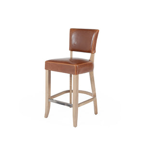Duke Bar Stool Leather Tan Brown - Enhance Your Dining Space with a Comfy Seat