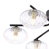 Ede six light semi flush ceiling light in matt black with moulded glass - view 3