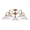 Elara five light semi flush ceiling light in antique bronze with metal shades - view 2