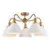 Elara five light semi flush ceiling light in antique bronze with metal shades - view 3