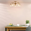 Elara five light semi flush ceiling light in antique bronze with metal shades - view 4