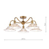 Elara five light semi flush ceiling light in antique bronze with metal shades - view 5