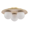 Elgor three light IP44 bathroom ceiling light in travertine with opal glass - view 2