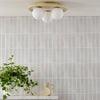 Elgor three light IP44 bathroom ceiling light in travertine with opal glass - view 4